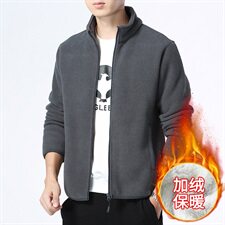 M-8XL男大码立领加绒加厚摇粒绒夹克外套5032-1_9810，男装夹克，星座1516-1