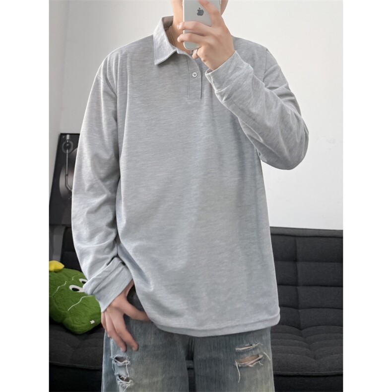 PL9010-P21-控48-现货POLO衫男长袖T恤纯色翻领透气网眼,男装Polo衫,星座116
