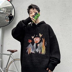 高品秋冬季连帽毛衣男复古慵懒风针织衫毛衣外套MYL3314-P65控88，男装针织衫/毛衣，电商B370