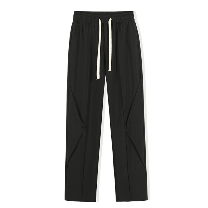 垂感解构休闲西裤男女潮牌ins高级感痞帅宽松直筒阔腿长裤~CK332，男装西裤，星座601-1