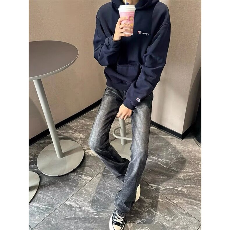 美式高街cleanfit男女直筒修身水洗黑灰色牛仔裤SC657P45,男装牛仔裤,星座1112-1