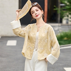 2025年夏季新款刺绣珠片欧根纱短款外套女，女装短外套，沁沁公主
