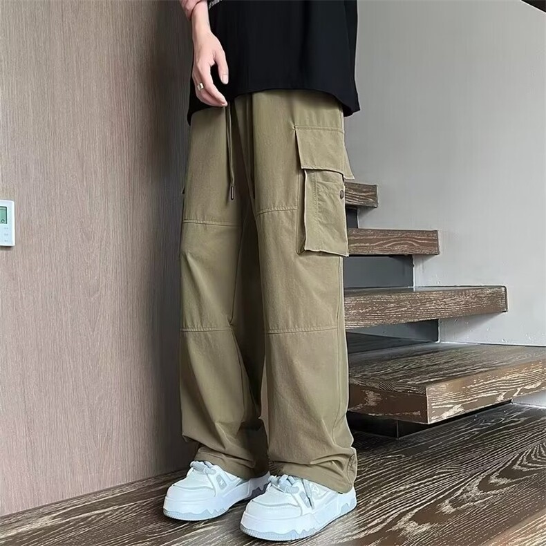 夏季潮牌多口袋直筒工装裤男日系宽松阔腿休闲长裤K670,男装工装外套,星座1116A-1（原606A）