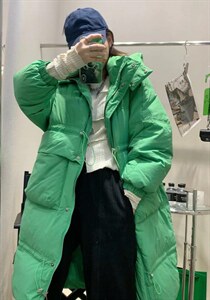 长款大口袋羽绒服图片