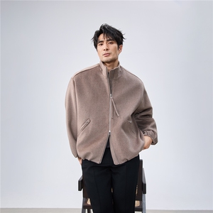 双拉链毛呢夹克外套秋冬短款呢子大衣宽松妮子风A236-JK625-P150图片