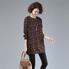 圆领件长袖套头个性优雅保暖舒适通勤常规2021秋冬新款加绒，女装卫衣/绒衫，独衣靓