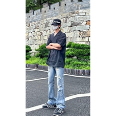 美式高街ins小众破洞牛仔裤货号K755P6578，男装牛仔裤，电商A063