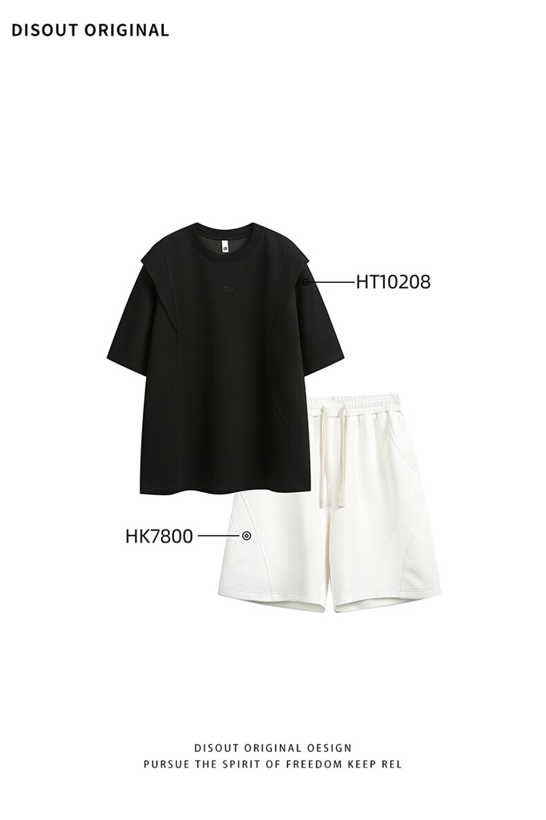 特P60无差价夏季潮流套装-上衣HT10208搭短裤HK7800日系白底,男装牛仔裤,电商A003