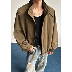 高品质春装新款老钱风美式高街解构立领棒球服飞行夹克休闲外套潮，男装夹克，电商A486-1