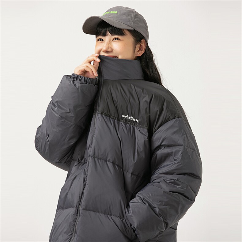 2026冬季新款男日系潮牌立领拼色白鸭绒羽绒服加厚外套YR10-F219,男装羽绒服,电商A101（原外27）