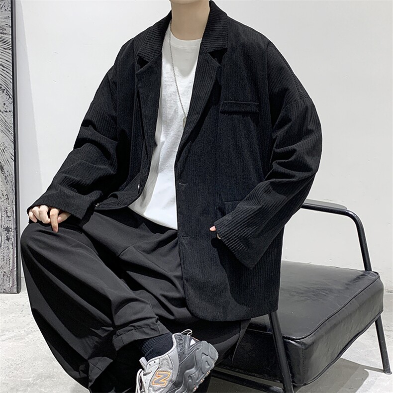DM86-P70男装宽松休闲港风春秋新款西装外套帅气潮流小西服图片