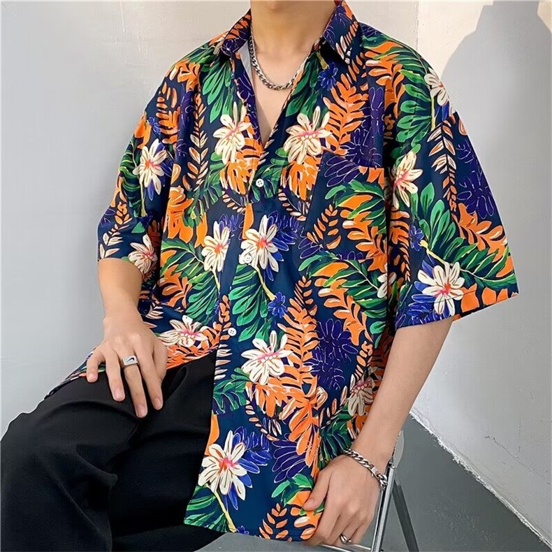 夏威夷风三亚泰旅游短袖花衬衫男海南岛休闲T5106-P26,男装衬衫,星座1109-3