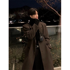 706-2-C1996-P100特P现货冬季韩版毛呢大衣男士过膝风衣外套，男装风衣，星座706-2