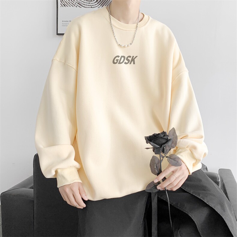 已注册/400高克重华棉秋冬内景圆领宽松卫衣男WY00286/P35加绒P45，男装卫衣，电商B316