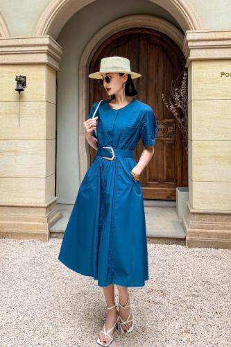 腰带款连衣裙，女装连衣裙，哥卓