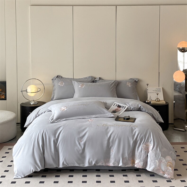 新款舒适亲肤刺绣四件套-娜系列，床品套件，一起卖家纺