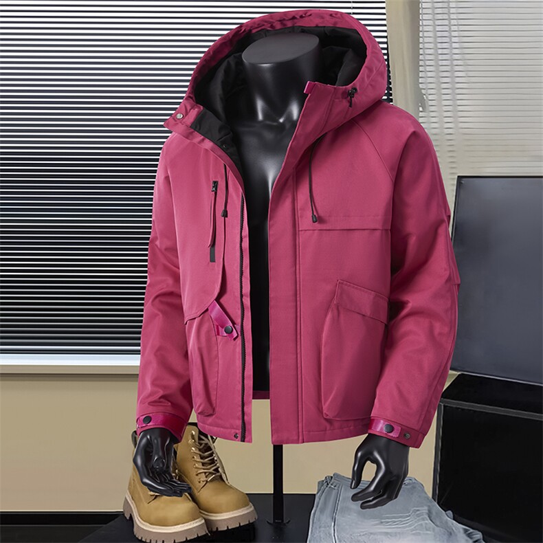 现货5W件冬季三防美式boxy解构连帽雪山冲锋衣棉衣男女棉服厚外套,男装夹克,电商A486