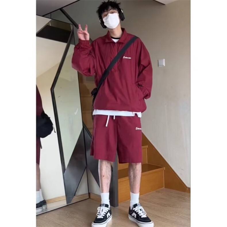 速干透气防晒男女同款宽松运动短裤休闲两件套-TJ065-网络图,男装牛仔裤,星座1002-2