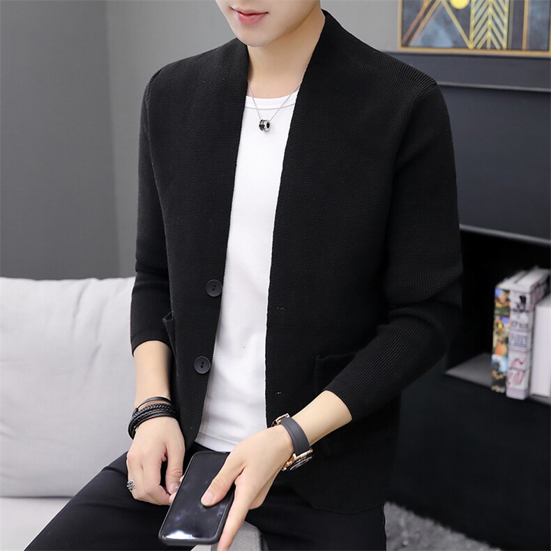 Y8505纯色毛衣男2021新款百搭潮流开衫外套流行宽松针织衫男,男装针织衫/毛衣,电商D310（原电商305）