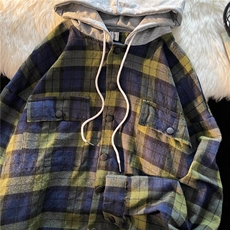 美式复古格子外套男士春秋潮牌痞帅炸街小香风上衣服C54/P38，女装短外套，星座506B