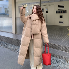 【已出货】设计感50白鸭绒长款羽绒服女2C372-871-P305控458，女装羽绒服，2C372