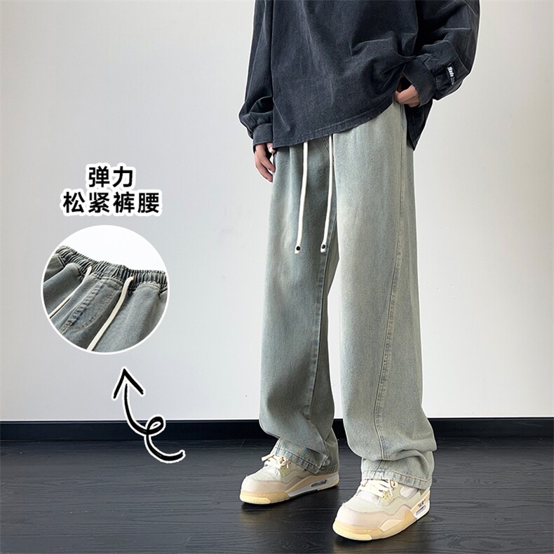 牛仔裤男港风直筒裤宽松美式复古休闲牛仔裤CK2331-P45控78图片