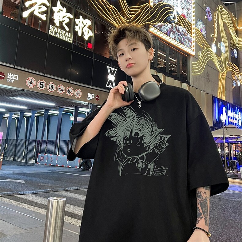 原创潮短袖T恤男生夏季宽松半袖潮牌情侣款纯棉上衣,男装T恤,星座1210-1