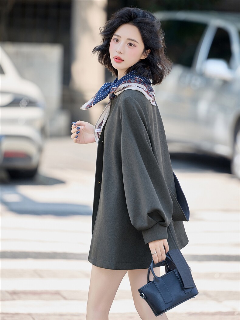 2025年秋季新款时尚气质风衣外套女,女装短外套,美沁