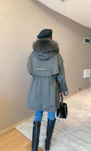 冬季新款貉子毛大毛领派克服，女装，西子玛雅