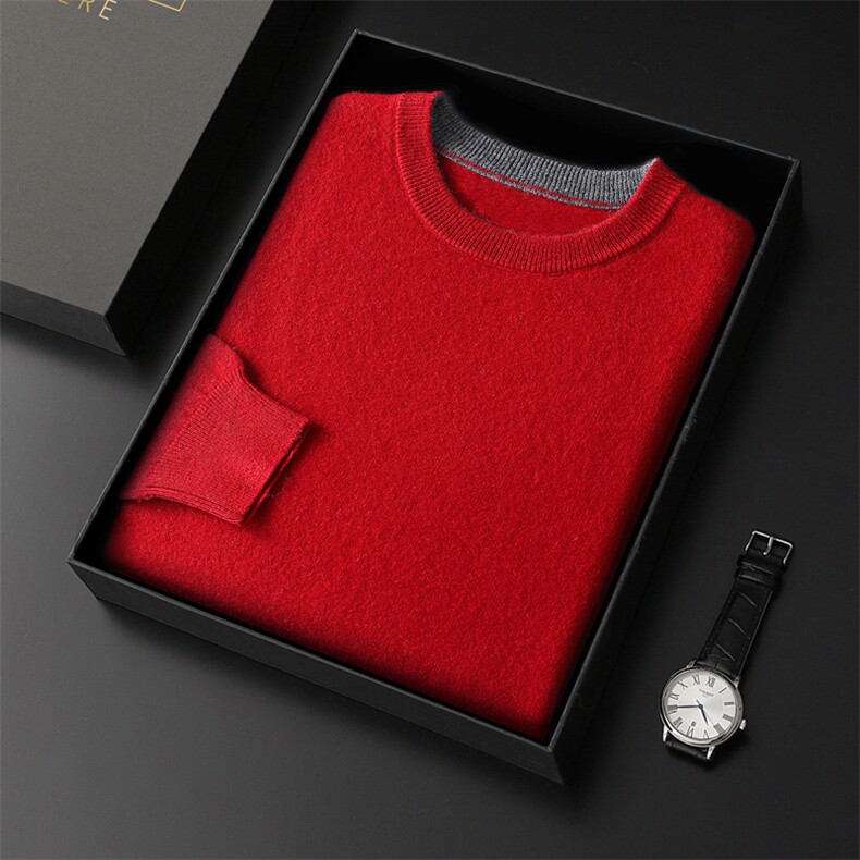高级保暖秋冬男士羊毛细腻柔软亲肤羊毛衫男装，男装羊毛衫，冬季工坊