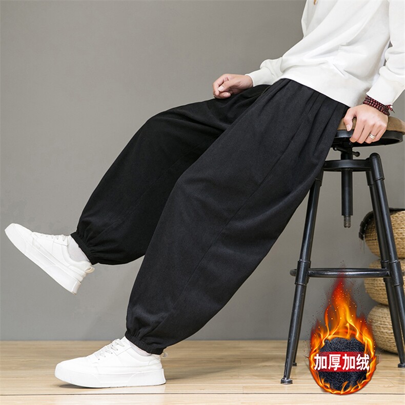 风冬季新款灯芯绒长裤子男束脚裤日系复古大码休闲裤K28-P45，男装休闲裤，星座225-1