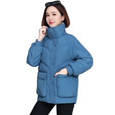 时尚简约大气棉服外套显瘦保暖女士冬装新款，女装棉衣/棉服，雪樱依海