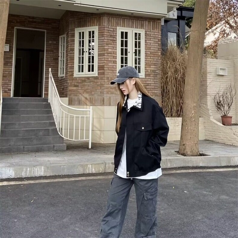 工装飞行员夹克男潮流牌胖子春季宽松休闲日系复古外套,男装夹克,星座506A