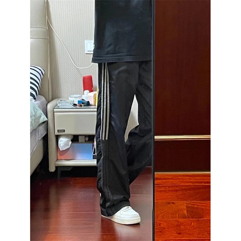 【有货】三条杠条纹织带裤子夏季直筒宽松速干运动裤K22WW-特P40,女装休闲裤,星座1007（原301D）