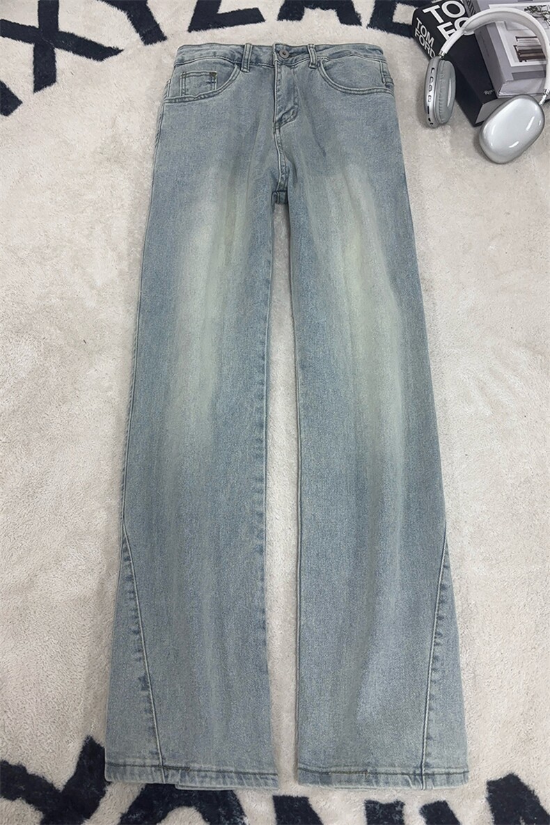 B221美式ins高街纯色修身微喇弹力牛仔裤LK26654-特P38控68,男装牛仔裤,电商B221