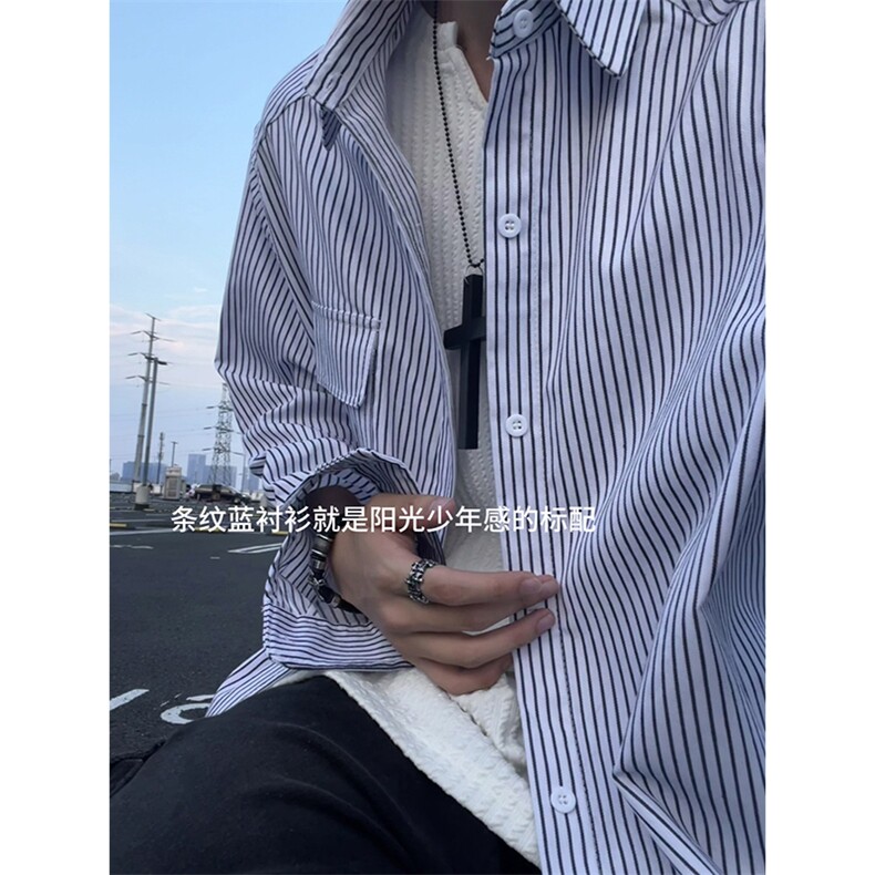 格子纹高级感复古衬衫美式设计感休闲长袖衬衫C2267-特价P32,男装衬衫,电商A007