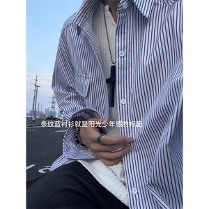 格子纹高级感复古衬衫美式设计感休闲长袖衬衫C2267-特价P32图片