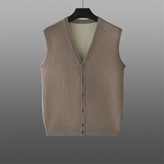 时尚男士V领马甲修身显瘦高品质羊毛材质秋季必备单品，男装背心/马甲，旭友羊绒