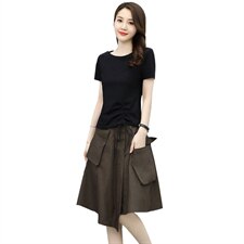 2025年夏季新款女装时尚休闲气质两件套套装，女装套装/套裙，关键词