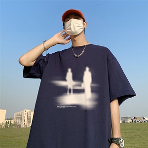 草地夏季宽松短袖T恤男潮T61106 P25控38图片