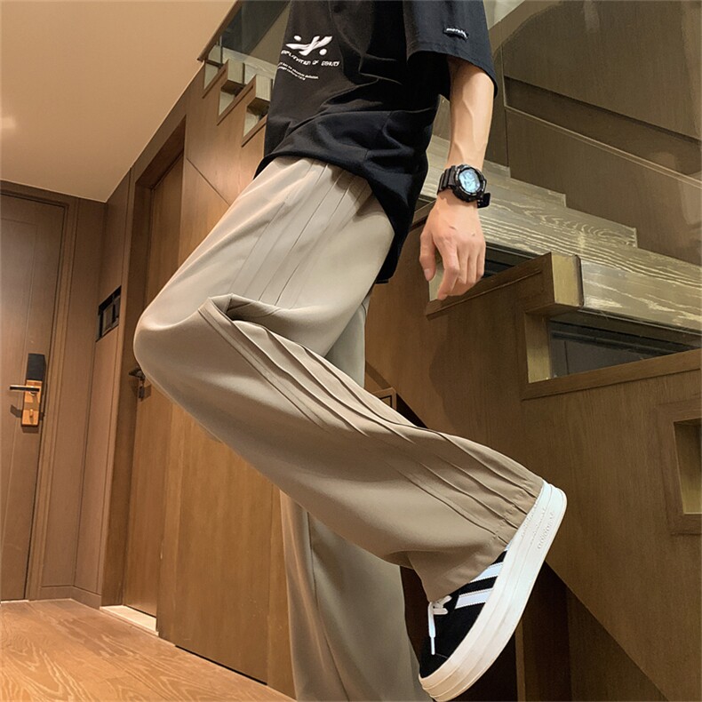K153/P45高品质冰丝垂感美式条纹休闲裤男潮直筒百搭宽松大码西裤,男装西裤,电商基地A050