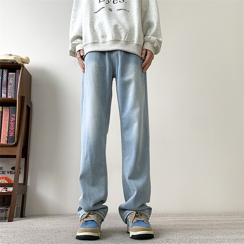 现货主推款加大码纯色直筒牛仔裤男XZ-310A-2BK305P50控78,男装牛仔裤,星座310A-2
