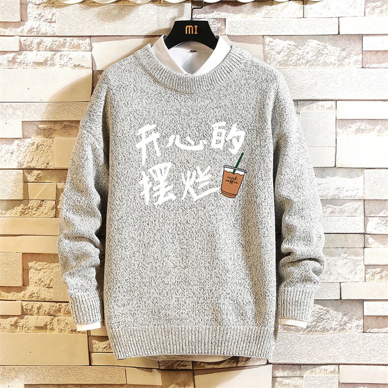 加厚加绒毛衣男大码毛线衣男针织衫M19348-P45加绒款-P65砖墙,男装针织衫/毛衣,电商A040A