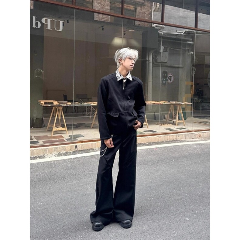 韩系慵懒风条纹毛衣男士秋冬季美式潮牌高级感软糯毛绒针织衫外套,男装针织衫/毛衣,星座506A