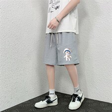 HD74233-P22华夫格短裤男大码宽松五分裤男直筒中裤，男装休闲裤，电商A040