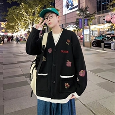 毛衣春秋款设计感日系慵懒温柔风港味复古chic开衫针织外套，男装针织衫/毛衣，星座716-4