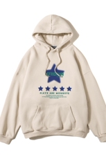 白底新款秋季时尚百搭美式复古印花连帽套头外套W372P40控58，女装短外套，电商A247-1