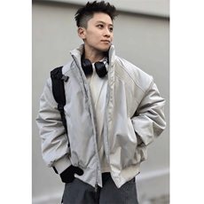 高品质春装新款老钱风美式高街解构立领棒球服飞行夹克潮休闲外套，男装夹克，电商A486