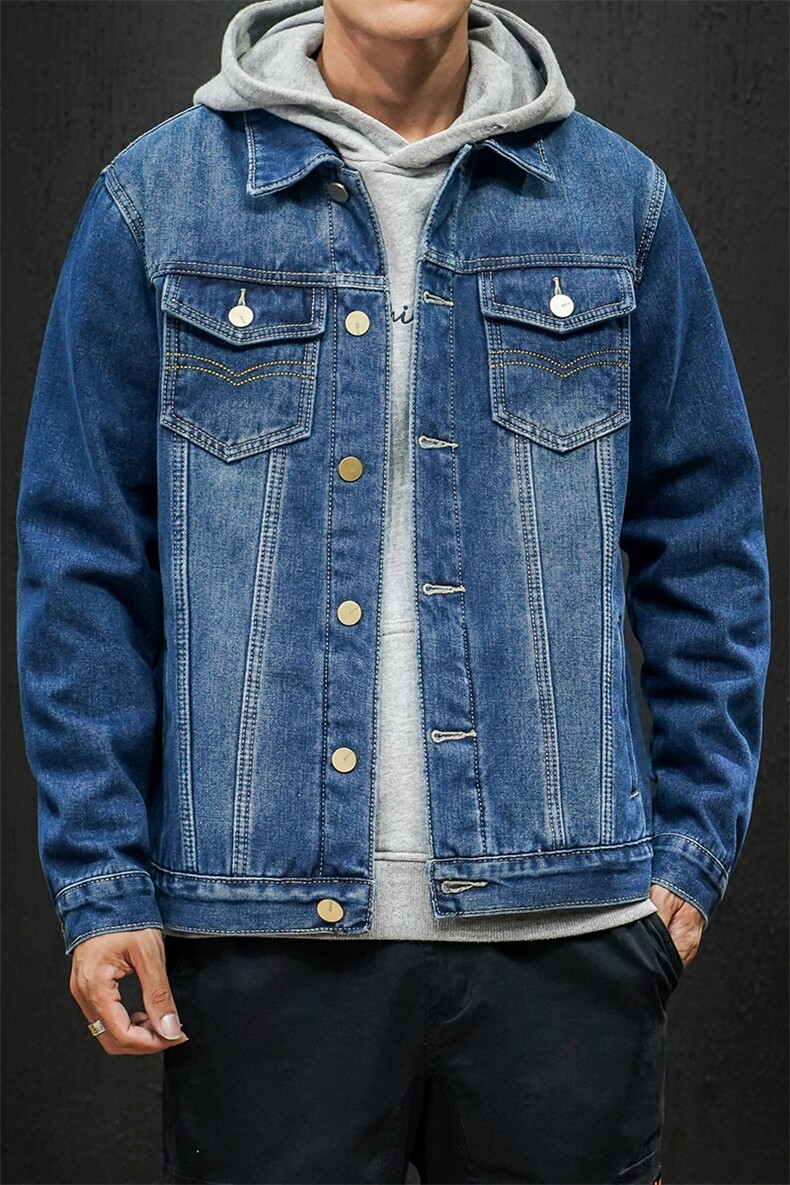 秋冬季加绒加厚牛仔夹克男修身休闲韩版潮流外套日系衣服1608-P95,男装夹克,电商A318