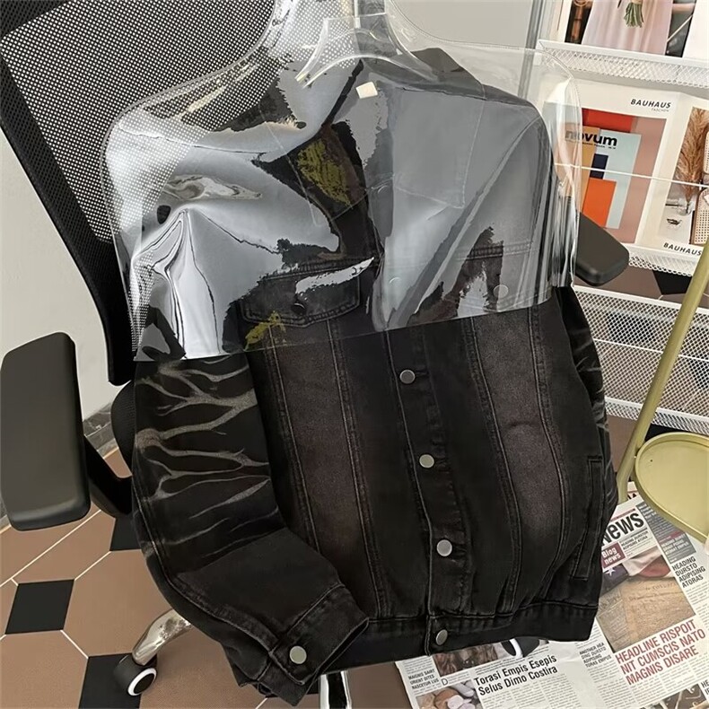 渐变色牛仔外套男春秋美式工装复古潮牌高级感夹克情侣百搭夹克潮,男装夹克,星座601-2
